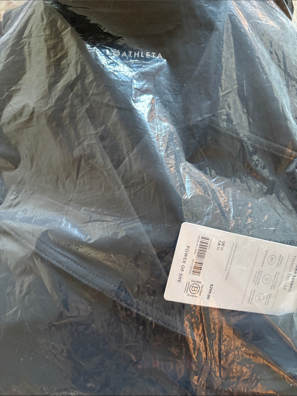 Athleta NWT Black Stellar Trench Coat - Picture 2 of 2